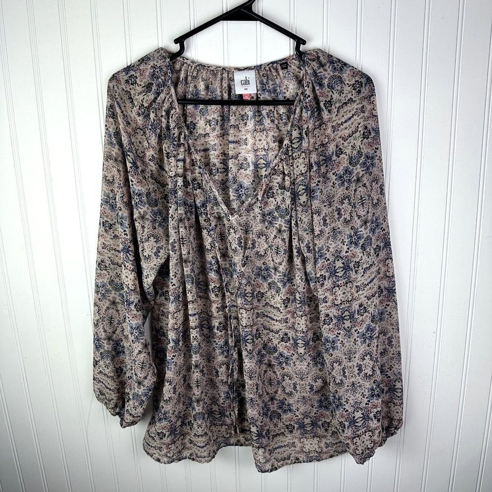 Cabi Peasant Blouse‎ Floral Print Boho Flowy size SM